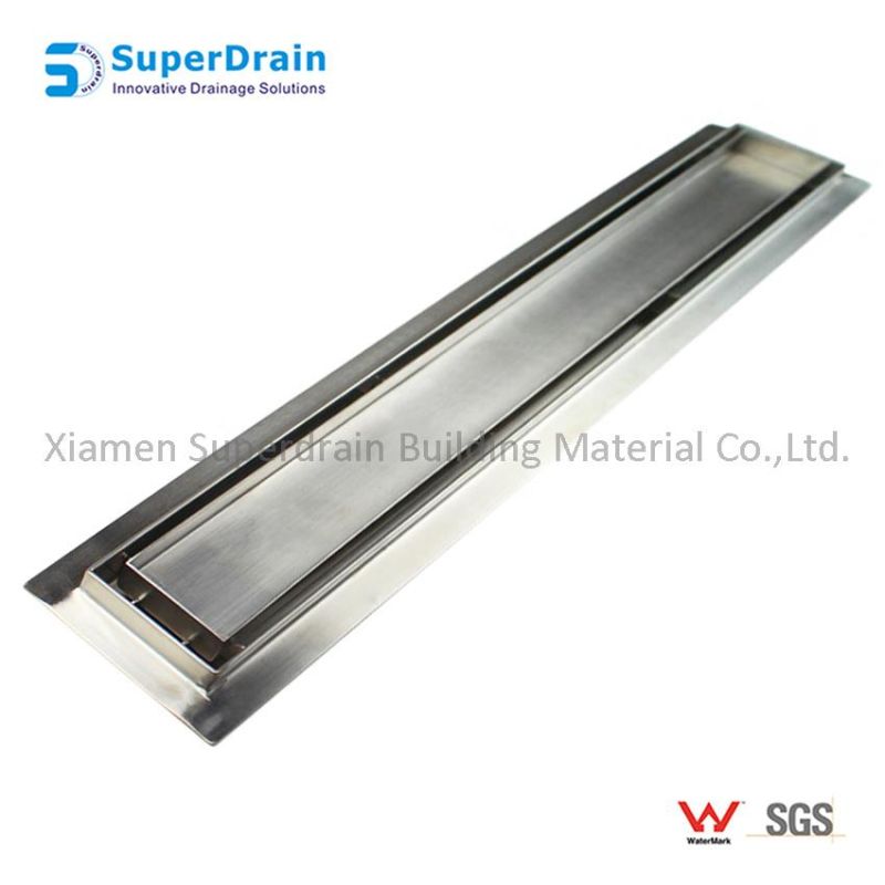 Anti-Splash Ss 304 / 316 Cleanroom Stainless Steel Linear Floor Drain with Cover Plate