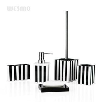 Black White Household Product Polyresin Bath Set