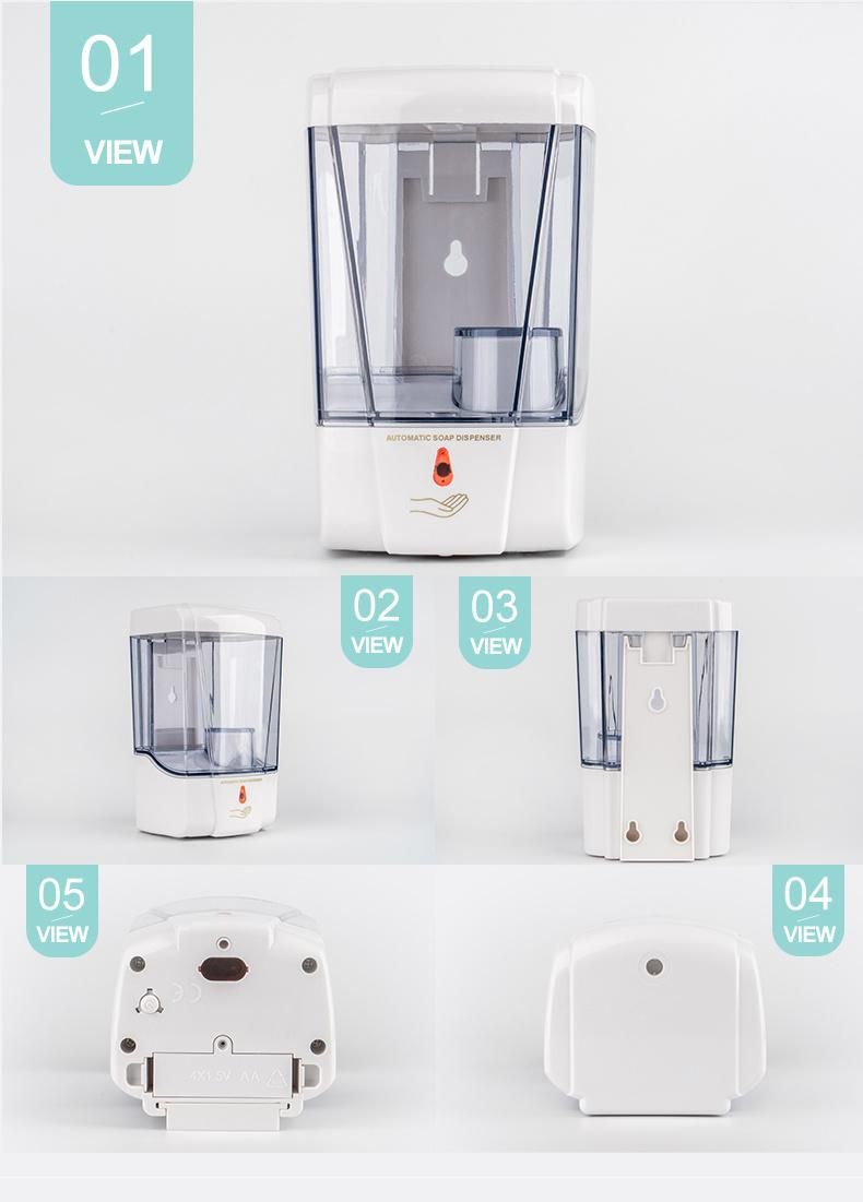 Saige 700ml Hotel Automatic Wall Mount Touch Free Hand Sanitizer Refillable Soap Dispenser
