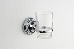 Bathroom Accessories Zinc Single Tumbler Holder with Glass Cup (JN177138)