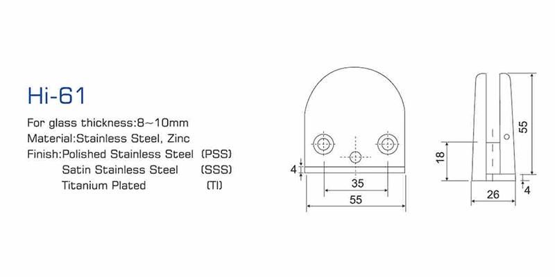 Hi-61 Good Selling Bathroom Zinc Shower Glass Clip