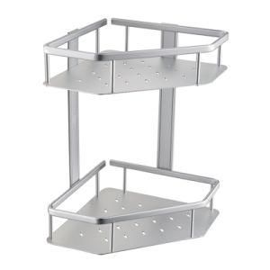 Luolin Bathroom Shower Shelf Aluminum 2 Tier Corner Rack Triangle Shelf Shower Caddy Aluminum Organizer, Anodized 927225-13