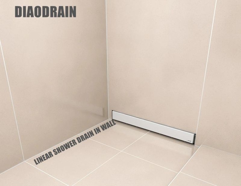 Wall Corner Linear Shower Drain with Floor Trap