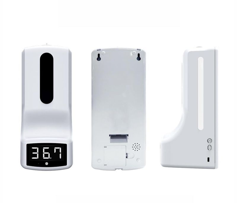 Wall Mounted Automatic Hand Soap Dispenser with Thermometer 2 in 1 Automatic Temperature Measurement