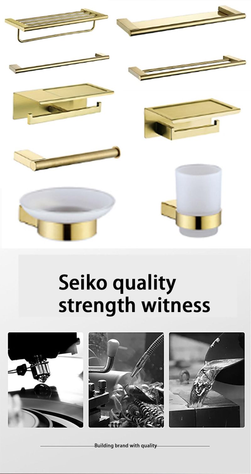 Golden Stainless Steel Washroom Restroom Bath Toilet Hotel Bathroom Accessories