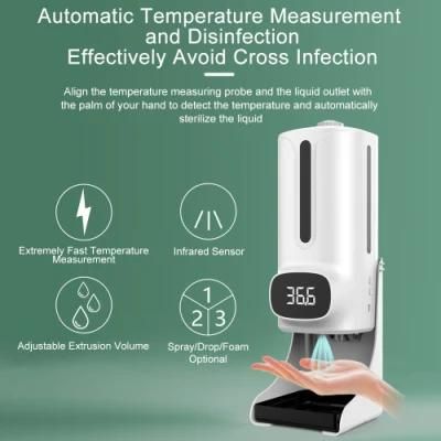 K9 PRO Thermometer Hand Free Automatic Sensor Soap Dispenser with CE RoHS FCC