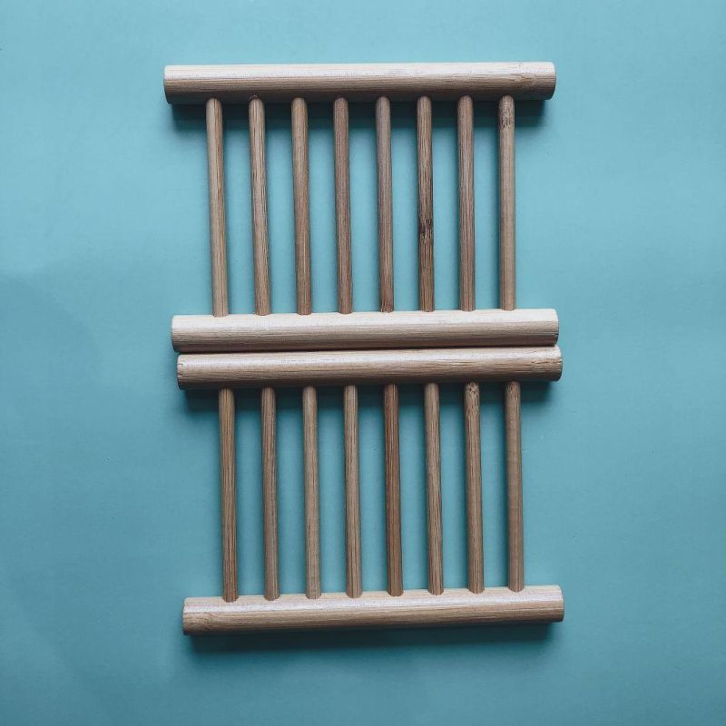 Eco-Friendly Wooden Bamboo Soap Dish Storage Holder Dish Container Hand Craft