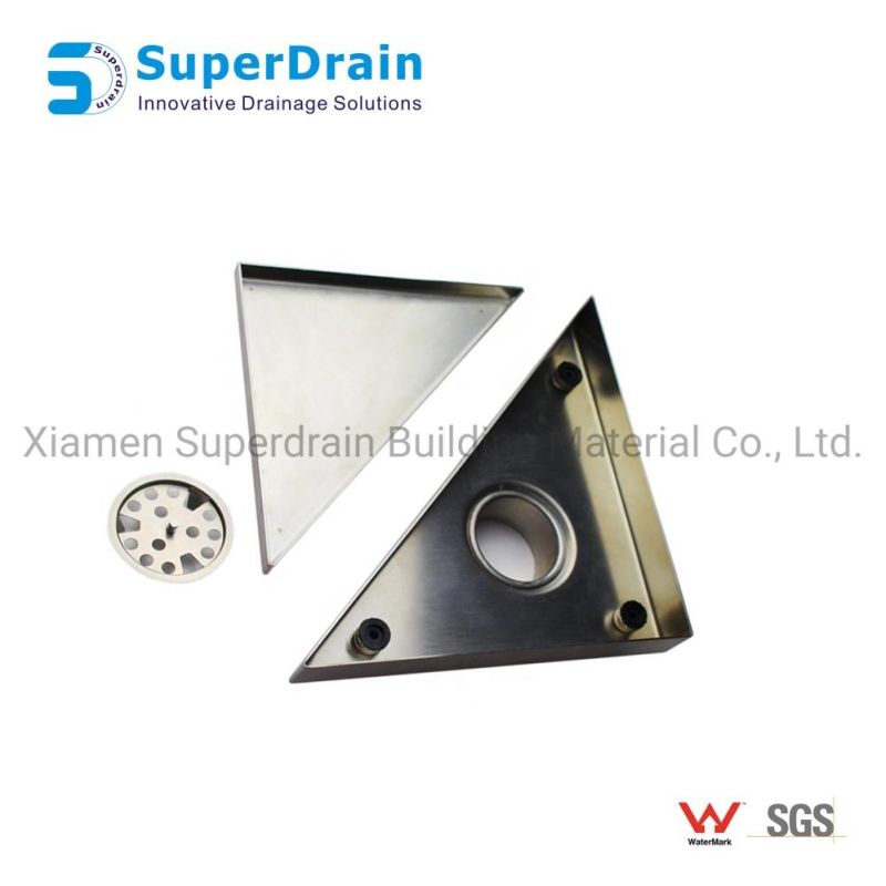 Triangle Shower Drain Side Outlet Corner Stainless Steel Triangle Floor Drain