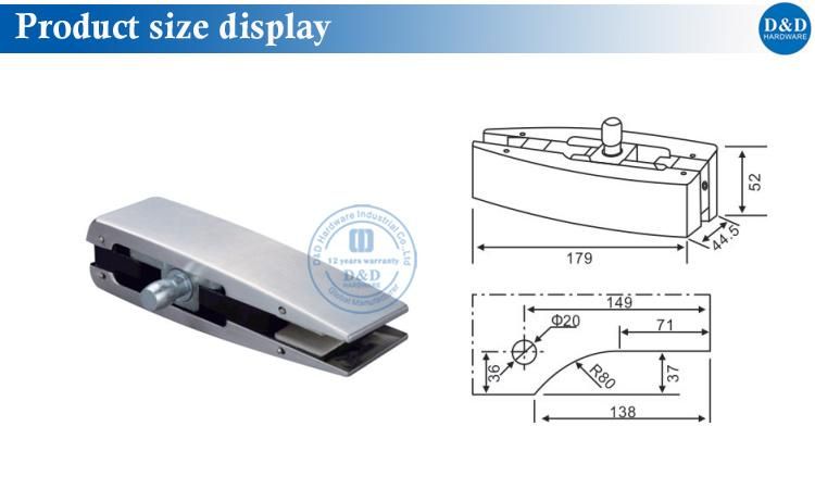 Over Panel Glass Patch Fitting for Glass Door