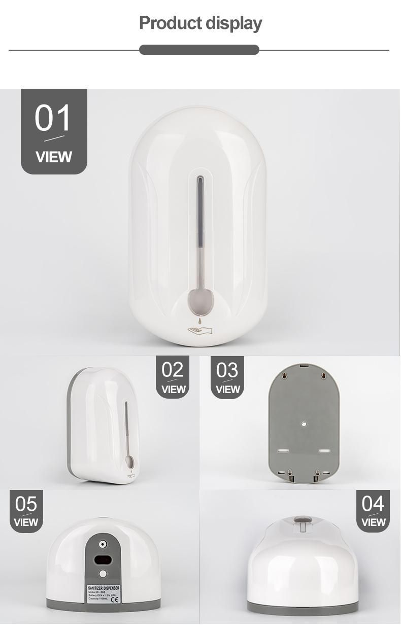Saige 1100ml Wall Mounted Plastic Touchless Sensor Automatic White Hand Soap Dispenser