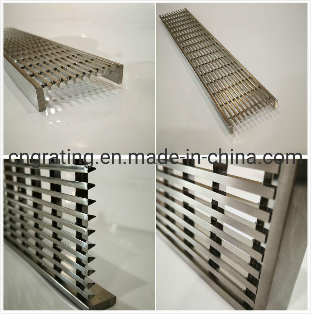 Stainless Steel Heelguard Wedge Wire Grate  External / Internal Pathway  Trench Drain  Cover Shower Kit Grating Drainage