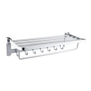 Luolin Aluminum Hotel Towel Rack Bathroom Folding Shelf Shower Towel Bar Organizer, Anodize 91708-14