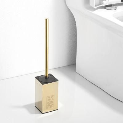 Quality SUS304 Luxury Free Standing Gold Toilet Brush Holder (NC9896-G)