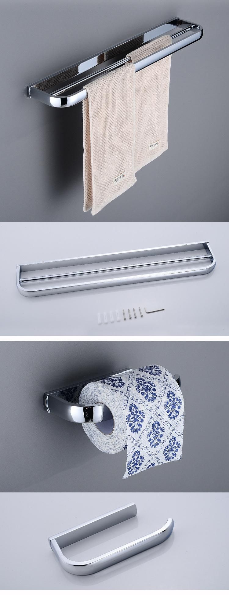 PVD Chrome Polishing Plated Hotel Bath Wall Mounted Elegant Brass Towel Rack