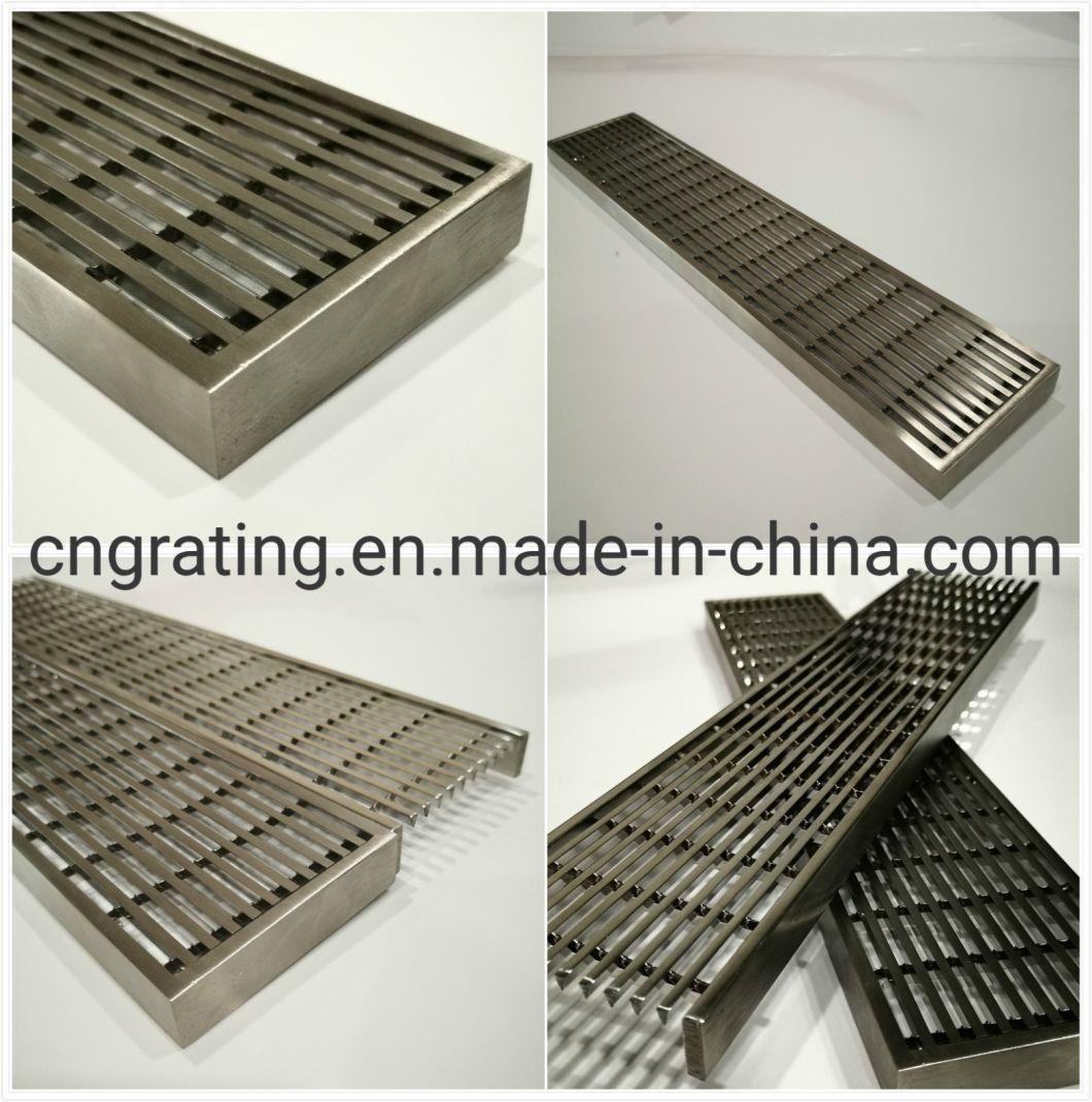 Stainless Steel Heelguard Wedge Wire Grate  External / Internal Pathway  Trench Drain  Cover Shower Kit Grating Drainage