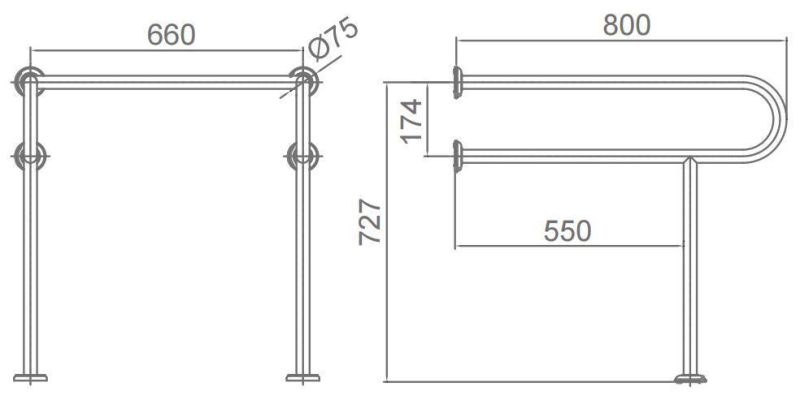 Big Sale Stainless Steel Satin Finished Safety Grab Bar