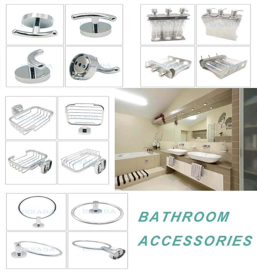 Oval Glass and Zinc Alloy Bathroom Accessories Soap Dish Holder for Bath Shower