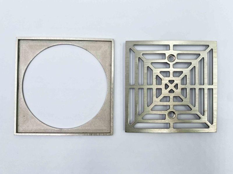 Zinc Alloy Nickel Brushed Square Shower Drain