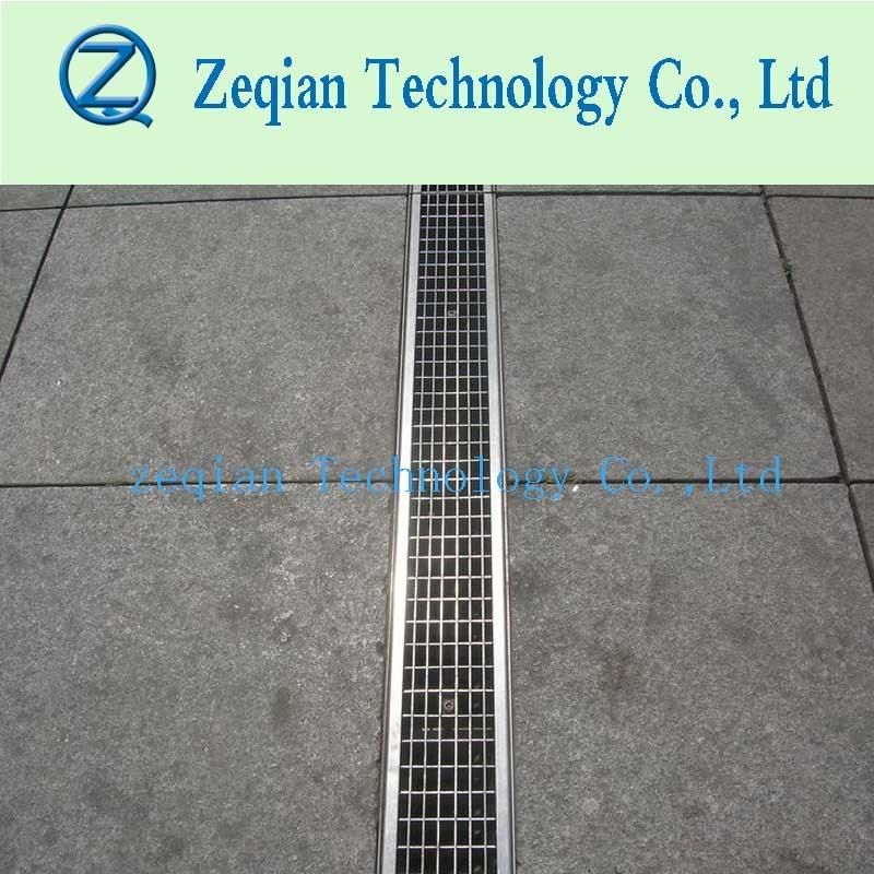 En1433 Standard Polymer Concrete Trench Drain with Galvanized or Ss Grating