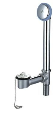 Tubular Twist &amp; Close Bath Waste and Overflow Assembly with Polished Chrome