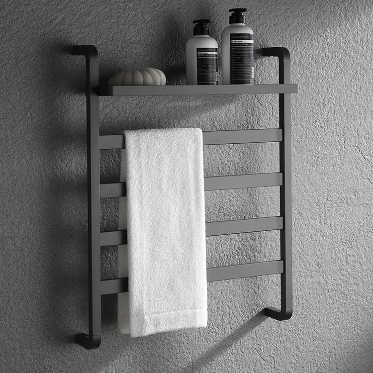 Kaiiy Bathroom Accessories Wall Mounted Electric Radiator Towel Rack Black 5bar Towel Warmer Rack