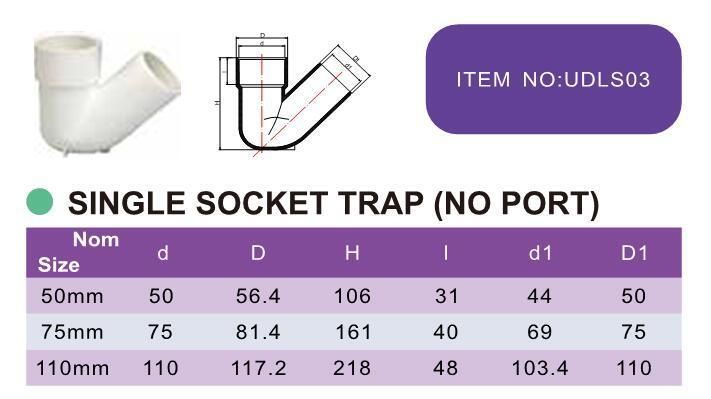 Era ISO3633 PVC Drainage Fittings Single Socket Trap Plastic Pipes and Fittings