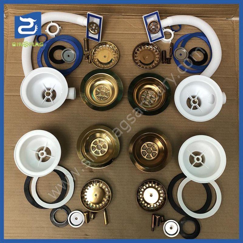 Golden Plated Sink Drain Waste Colorful Sink Siphon