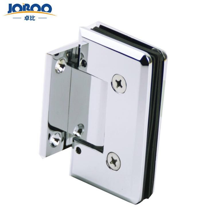 Bathroom Fittings Adjustable Glass to Glass 90 Degree Solid Brass Polish Chrome Phlishing Glass Shower Hinges Connector Joboo Zb634