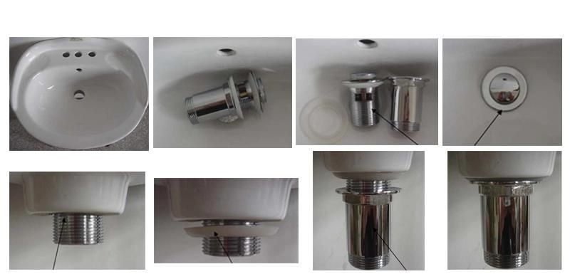 Bathroom Pop up Drain with Overflow, Brass Sink Drain Strainer for Bathroom Assembly Stopper Vessel Sink