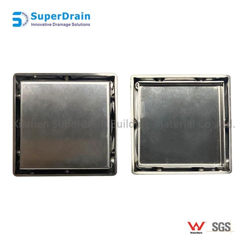 China Satin Finish SUS 304 Rectangular Hidden Floor Drain