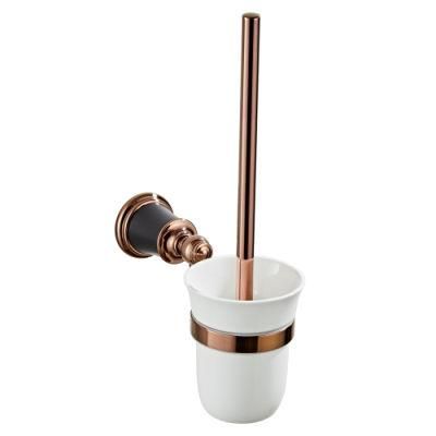 Yundoom OEM High Quality Brass and Glass Porcelain Toilet Brush Holder/Decorative Toilet Brush Holder