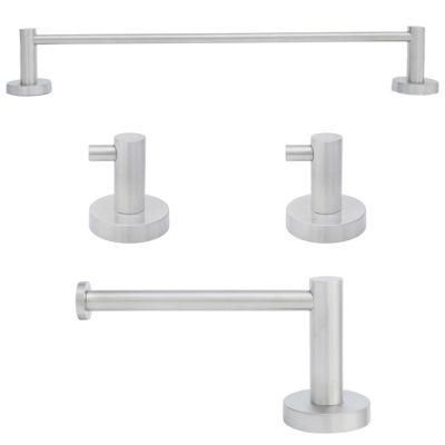 SUS304 Stainless Steel Round Wall Mounted Bathroom Hardware Set