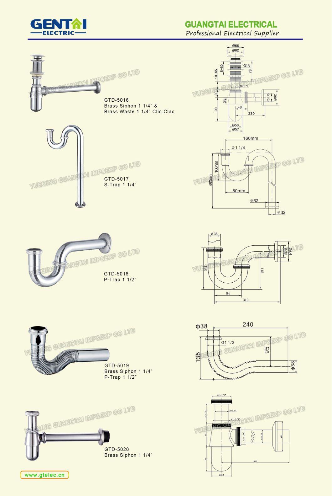 Plumber Accessories Siphon Chrome Bottle Trap Washroom Sink Lavabo Wash Basin Brass S Trap