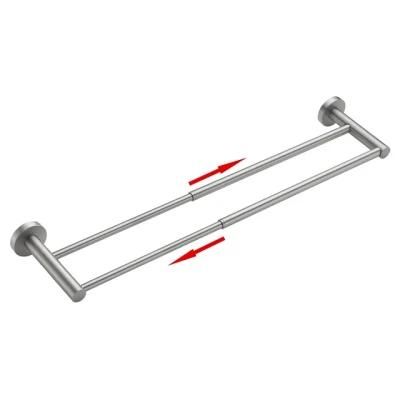 Adjustable 16.4 to 28.3 Inch Stainless Steel Double Towel Bar