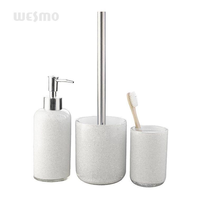 Manufacturer Crystal Bathroom Accessories with Toilet Brush Cup Brush Holder