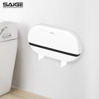 Saige High Quality Wall Mounted Double Toilet Plastic Paper Holder