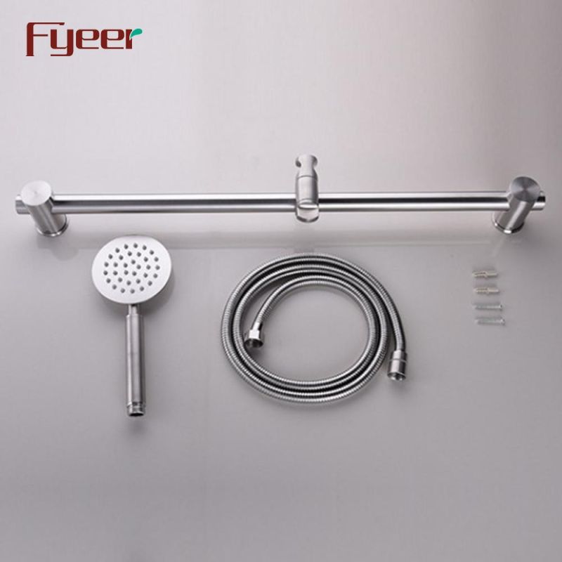 Fyeer 304 Stainless Steel Bathroom Shower Sliding Bar with Hand Shower