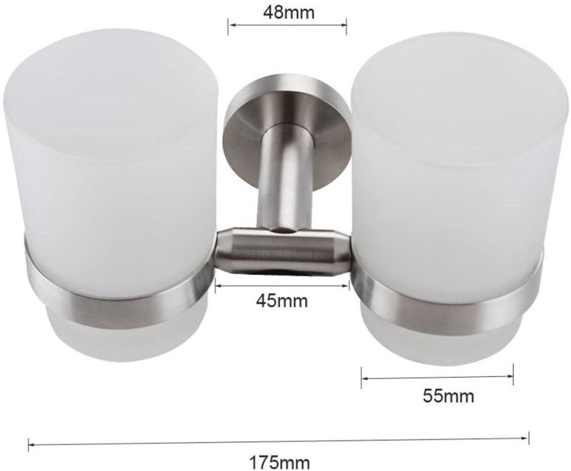 Wall-Mounted Toothbrush Holder Double Holder