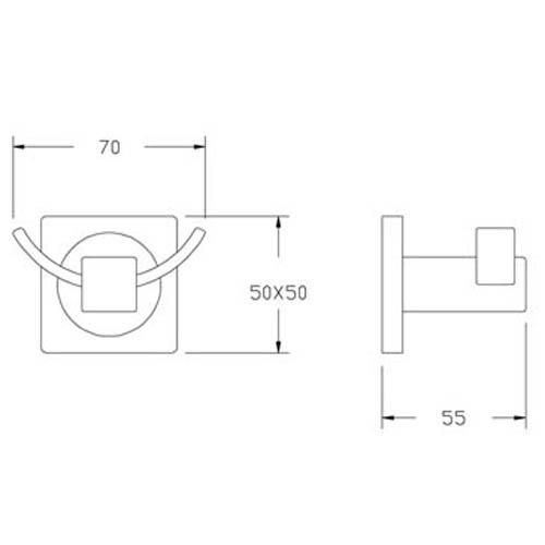 Ax22-701 Stainless Steel Bathroom Accessories Single Robe Hook