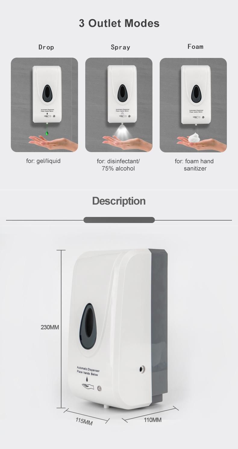 Saige 1000ml Wall Mounted Automatic Soap Dispensers Sensor