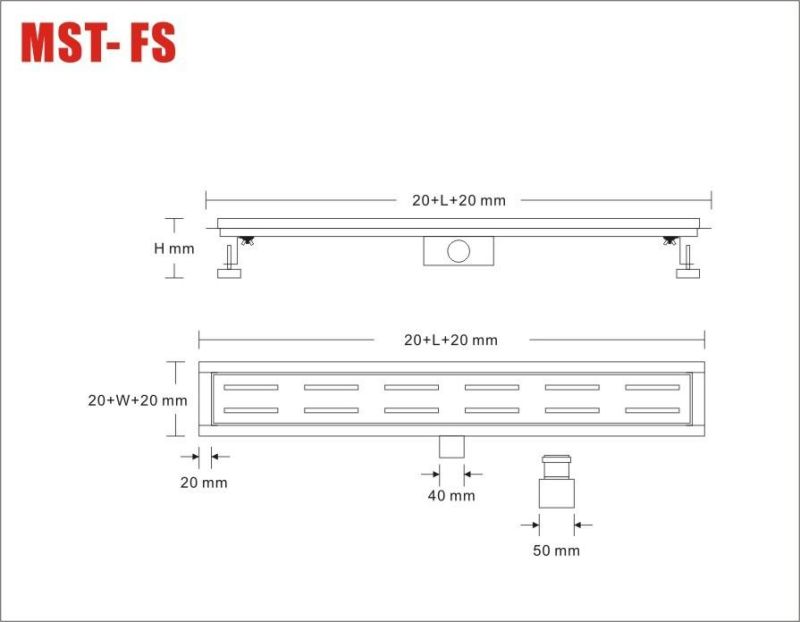 Sanipro Modern Style 360 Degree Water Outlet Linear Drain