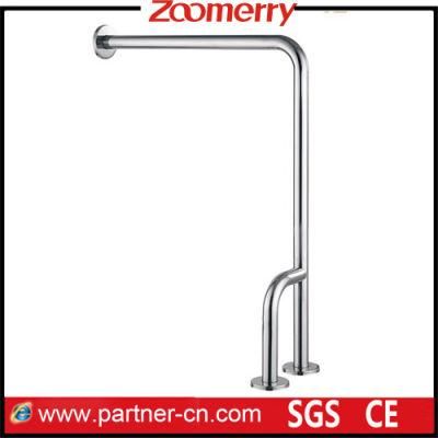 Stainless Steel 304 L Shape to Floor Toilet Grab Bar