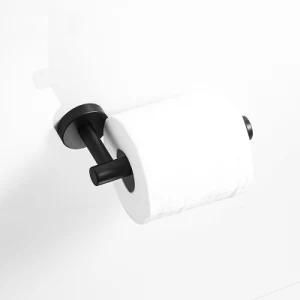 Bathroom Paper Roll Holder Matte Black Bathroom Hardware Set Robe Hook Single Towel Bar Toilet Paper Holder