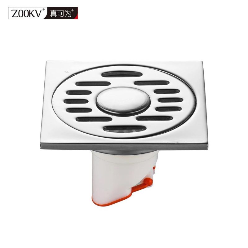 ND40 Drainpipe Floor Drains for Balcony Washbasins and Washing Machines with Thickened Stainless Steel 6cm Large Straight Row Deodorant Core Floor Drains