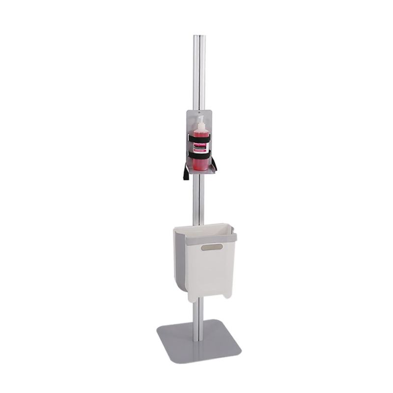 Factory Price Manufacturer Supplier Aluminum Alloy Pole with Metal Base Large Capacity Liquid Gel Soap Lotion Pump Hand Pressure Hand Sanitizer Stand Dispenser