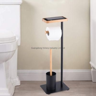 Metal Toilet Brush Cleaning with Roll Paper Holder and Phone Holding Function