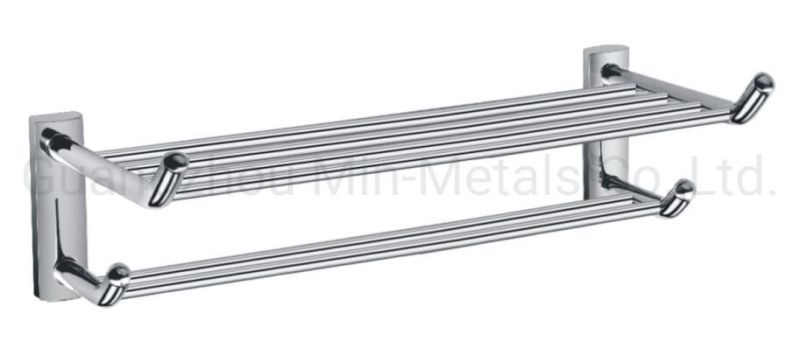 Stainless Steel Double Towel Rack with Hooks Mx-Tr03-108
