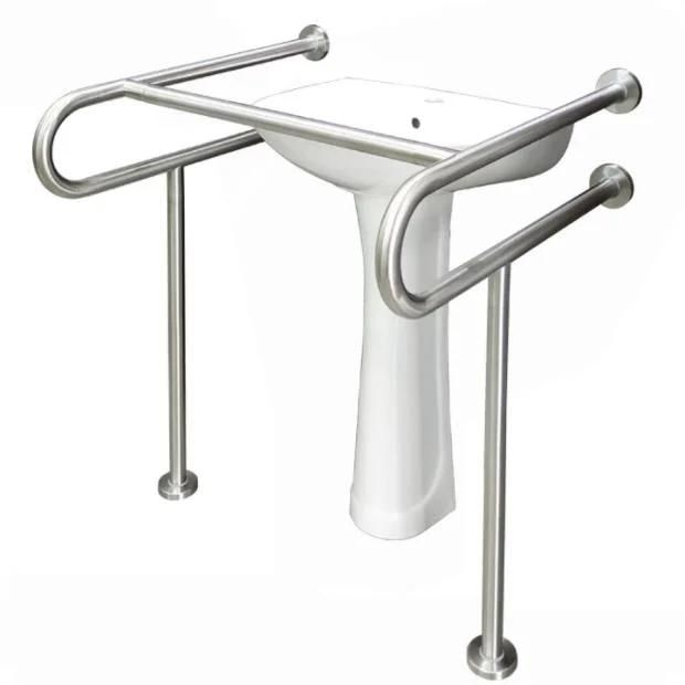 Stainless Steel Safety Handrail Wall to Floor Urinal Grab Bar