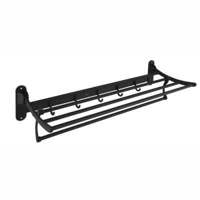 Sanitary Ware Bathroom Accessories Black Double Bath Towel Shelf Towel Bar