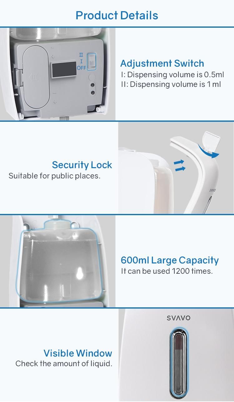 Svavo Automatic Temperature Measurement Hand Sanitizer Dispenser for Supermarket Usage